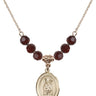 Saint Ronan Birthstone Necklace | 3/4 inch | 6mm Beads  Garnet 14kt Gold Filled
