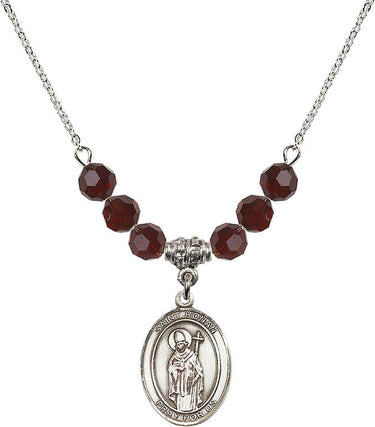Saint Ronan Birthstone Necklace | 3/4 inch | 6mm Beads