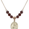 Saint Malachy O'More Birthstone Necklace | 3/4 inch | 6mm Beads  Garnet 14kt Gold Filled