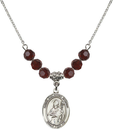Saint Malachy O'More Birthstone Necklace | 3/4 inch | 6mm Beads