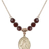 Saint Anthony of Egypt Birthstone Necklace | 3/4 inch | 6mm Beads  Garnet 14kt Gold Filled