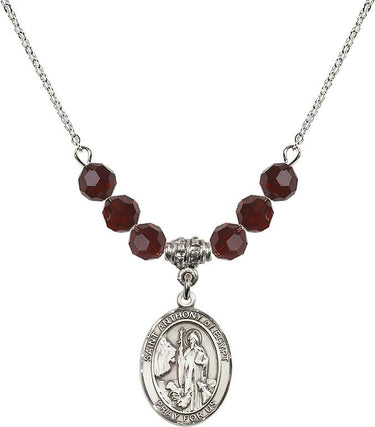 Saint Anthony of Egypt Birthstone Necklace | 3/4 inch | 6mm Beads