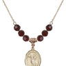 Cross Birthstone Necklace | 3/4 inch | 6mm Beads  Garnet 14kt Gold Filled