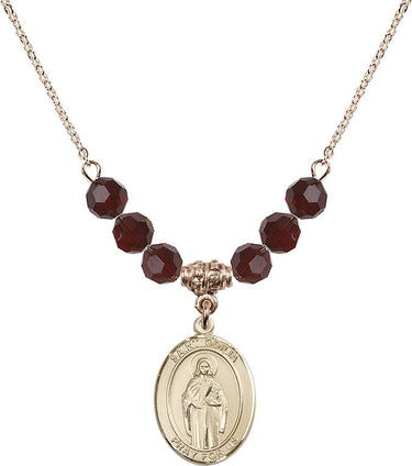 Saint Odilia Birthstone Necklace | 3/4 inch | 6mm Beads