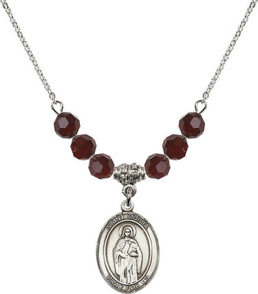 Saint Odilia Birthstone Necklace | 3/4 inch | 6mm Beads