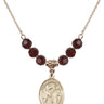 Saint Columbanus Birthstone Necklace | 3/4 inch | 6mm Beads  Garnet 14kt Gold Filled