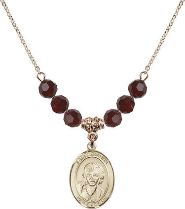 Saint Gianna Beretta Molla Birthstone Necklace | 3/4 inch