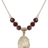 Saint Edburga of Winchester Birthstone Necklace | 3/4 inch | 6mm Beads  Garnet 14kt Gold Filled