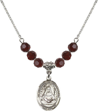 Saint Edburga of Winchester Birthstone Necklace | 3/4 inch