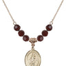 Saint Cornelius Birthstone Necklace | 3/4 inch | 6mm Beads  Garnet 14kt Gold Filled