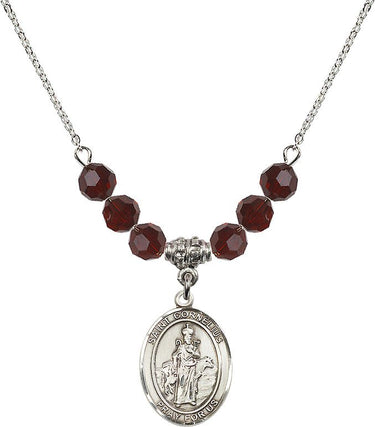 Saint Cornelius Birthstone Necklace | 3/4 inch | 6mm Beads