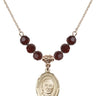 Saint Hannibal Birthstone Necklace | 3/4 inch | 6mm Beads  Garnet 14kt Gold Filled
