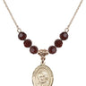 Saint Arnold Janssen Birthstone Necklace | 3/4 inch | 6mm Beads  Garnet 14kt Gold Filled