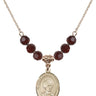Saint Louis Marie de Montfort Birthstone Necklace | 3/4 inch  Garnet 14kt Gold Filled