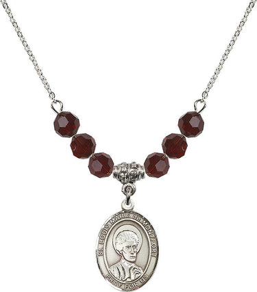 Saint Louis Marie de Montfort Birthstone Necklace | 3/4 inch