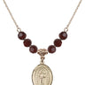 Saint Matthias the Apostle Birthstone Necklace | 3/4 inch | 6mm Beads  Garnet 14kt Gold Filled