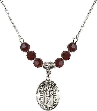 Saint Matthias the Apostle Birthstone Necklace | 3/4 inch