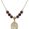 Saint Rene Goupil Birthstone Necklace | 3/4 inch | 6mm Beads  Garnet 14kt Gold Filled