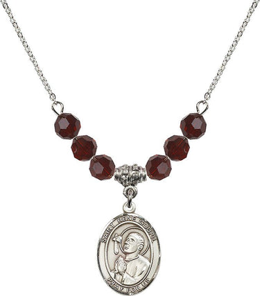 Saint Rene Goupil Birthstone Necklace | 3/4 inch | 6mm Beads