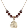 Saint Regina Birthstone Necklace | 3/4 inch | 6mm Beads  Garnet 14kt Gold Filled