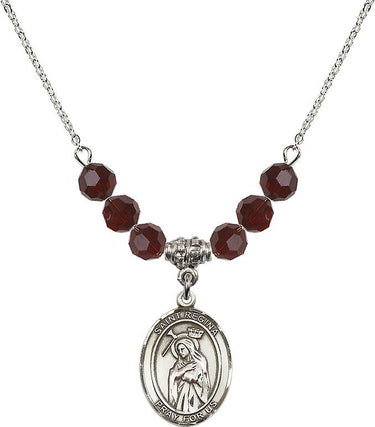 Saint Regina Birthstone Necklace | 3/4 inch | 6mm Beads