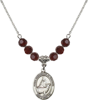 Saint Catherine of Sweden Birthstone Necklace | 3/4 inch