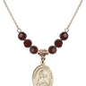 Immaculate Heart of Mary Birthstone Necklace | 3/4 inch | 6mm Beads  Garnet 14kt Gold Filled