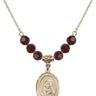 Saint Rafta Birthstone Necklace | 3/4 inch | 6mm Beads  Garnet 14kt Gold Filled