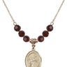 Saint Nimatullah Birthstone Necklace | 3/4 inch | 6mm Beads  Garnet 14kt Gold Filled