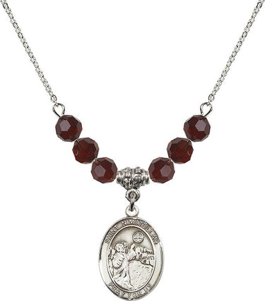 Saint Nimatullah Birthstone Necklace | 3/4 inch | 6mm Beads