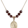 Saint Clement Birthstone Necklace | 3/4 inch | 6mm Beads  Garnet 14kt Gold Filled