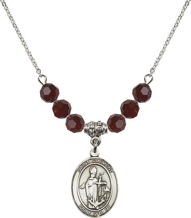 Saint Clement Birthstone Necklace | 3/4 inch | 6mm Beads
