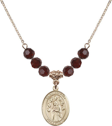 Saint Felicity Birthstone Necklace | 3/4 inch | 6mm Beads
