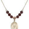 Saint Anselm of Canterbury Birthstone Necklace | 3/4 inch | 6mm Beads  Garnet 14kt Gold Filled