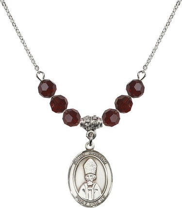 Saint Anselm of Canterbury Birthstone Necklace | 3/4 inch