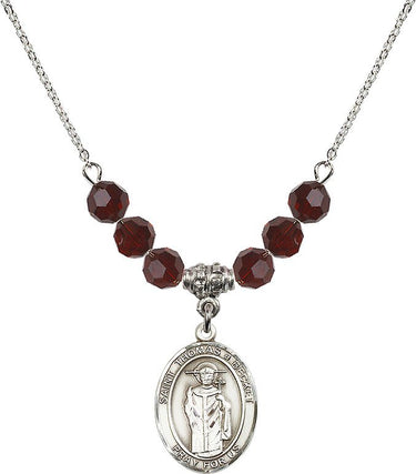 Saint Thomas A Becket Birthstone Necklace | 3/4 inch
