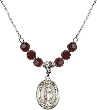 Virgin of the Globe Birthstone Necklace | 3/4 inch | 6mm Beads