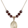 Our Lady of Tears Birthstone Necklace | 3/4 inch | 6mm Beads  Garnet 14kt Gold Filled