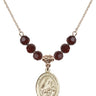 Our Lady of Grapes Birthstone Necklace | 3/4 inch | 6mm Beads  Garnet 14kt Gold Filled