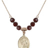 Saint Joachim Birthstone Necklace | 3/4 inch | 6mm Beads  Garnet 14kt Gold Filled