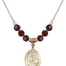Saint Giles Birthstone Necklace | 3/4 inch | 6mm Beads  Garnet 14kt Gold Filled