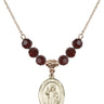 Saint John of Capistrano Birthstone Necklace | 3/4 inch | 6mm Beads  Garnet 14kt Gold Filled