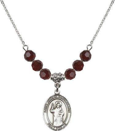 Collar con piedra natal de San Juan de Capistrano | 1,9 cm | Cuentas de 6 mm