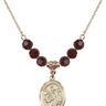 Saint Januarius Birthstone Necklace | 3/4 inch | 6mm Beads  Garnet 14kt Gold Filled