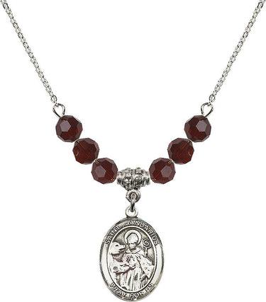 Collar de San Genaro con Piedra de Nacimiento | 1,9 cm | Cuentas de 6 mm