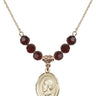 Pope Saint Eugene I Birthstone Necklace | 3/4 inch | 6mm Beads  Garnet 14kt Gold Filled