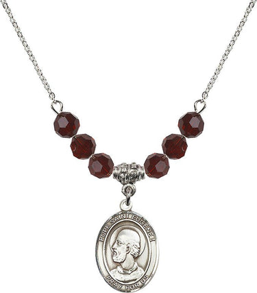 Pope Saint Eugene I Birthstone Necklace | 3/4 inch | 6mm Beads