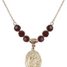 Saint Adrian of Nicomedia Birthstone Necklace | 3/4 inch | 6mm Beads  Garnet 14kt Gold Filled