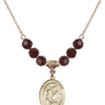 Saint Dunstan Birthstone Necklace | 3/4 inch | 6mm Beads  Garnet 14kt Gold Filled
