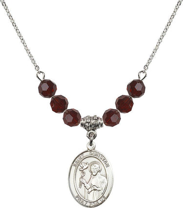 Collar de piedra natal de San Dunstán | 1,9 cm | Cuentas de 6 mm